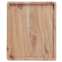 Product Decorative Tray Acacia Wood Wooden Tray Rectangular Natural 30×25cm