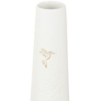 Product Decorative Tray Wood Mini Vases Ceramic White Gold 35x14cm