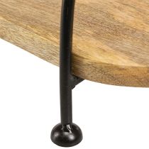Product Decorative tray elongated oval wooden tray with handle 70cm