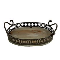 Product Decorative tray oval 23cm x 17.5cm x 7.5cm brown