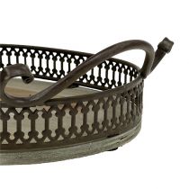 Product Decorative tray oval 23cm x 17.5cm x 7.5cm brown