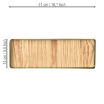Product Decorative tray rectangular green metal wooden base 41×14cm