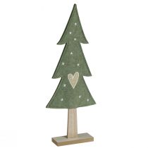 Product Decoration Christmas tree felt green with heart stars H52cm 2pcs