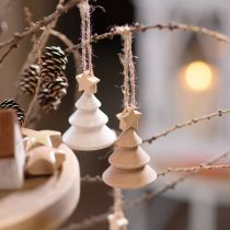 Product Decorative Christmas tree wooden Christmas tree decorations Ø5cm H7.5cm 6 pieces