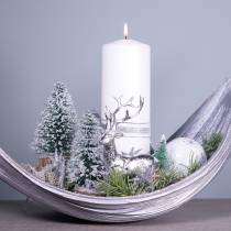 Christmas decoration, deco fir tree, mini fir green snowed H15cm Ø9.5cm 6pcs