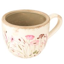 Product Decorative cup ceramic poppy crackle cream colorful 15cm×12.5cm