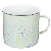 Product Decorative mug, plant pot, mandala, enamelled, Ø13cm H12cm
