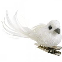 Product Deco pair of doves Deco birds with clip white L5cm 4pcs