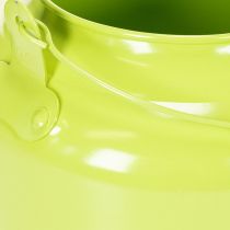 Product Decorative metal teapot, apple green - flower pot - Ø20cm H15cm - versatile garden decoration and gift idea