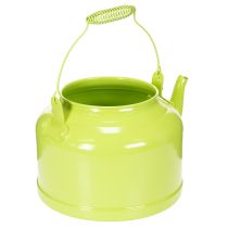 Product Decorative metal teapot, apple green - flower pot - Ø20cm H15cm - versatile garden decoration and gift idea