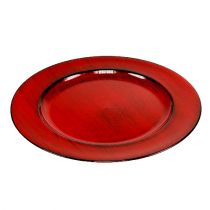 Decorative plate plastic Ø28cm red-black
