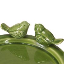Product Decorative plate bird bath table decoration ceramic green Ø20.5cm 2pcs