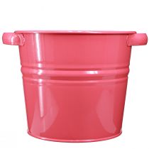 Product Decorative Pot Pink Metal Flowerpot Handles 31x26x 21.5cm