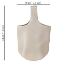 Product Decorative Vase Ceramic Bag Shopper Gray 19×4.5×33cm