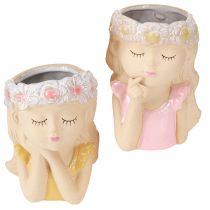 Product Decorative vase ceramic planter girl Ø7.5cm H16cm 2pcs