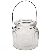 Product Decorative vase retro glass lantern handle Ø10cm H10cm 2pcs