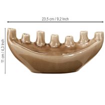 Product Decorative Vase Boat Ceramic Vase Brown 23×8.5cm H11cm
