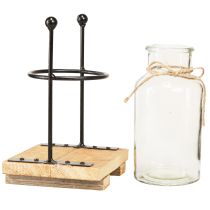 Product Decorative Vases Bottle Vase Glass on Base 12×12×20cm 4pcs