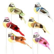 Product Decorative Birds Feathers on Wire 6-fold sorted 8x3.5cm 12 pcs