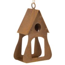 Product Decorative hanging birdhouse, rust-colored birdhouse decoration, 17.5cm