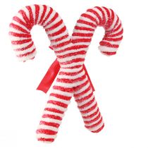 Product Decorative candy canes for hanging Christmas tree decorations red and white 28 cm