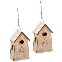 Product Decoration for hanging birdhouse white natural 14.5cm 2 pcs