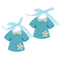 Product Decoration for birth felt dress blue 7cm 20 pcs