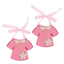 Product Decoration for birth felt dress pink 7cm 20 pcs