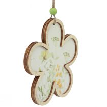 Product Decorative pendant wood flower heart motif flowers 12cm 6pcs