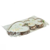 Product Decorative Pendant Wooden Flower Heart Motif Flowers 12cm 6 Pcs