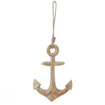 Product Decorative anchor wooden pendant natural 41.5×16.5cm