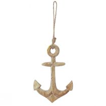 Product Decorative anchor wooden pendant natural 41,5×16,5cm