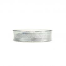 Product Deco ribbon silver with stripes 25mm 20m