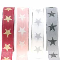 Product Deco ribbon with mica star 25mm 20m