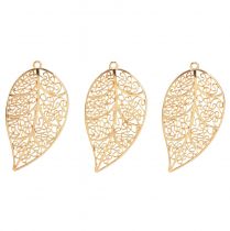 Decorative leaves for hanging metal decoration gold 5.5cm 24pcs