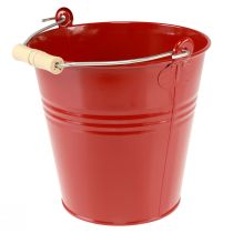 Product Decorative bucket metal planter red Ø22cm H21.5cm 6L
