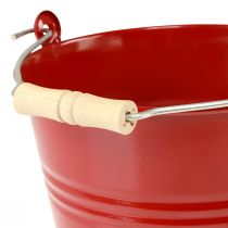 Product Decorative bucket metal planter red Ø22cm H21.5cm 6L