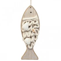 Deco fish pendant wooden fish maritime decoration wood 6.5×19.5cm