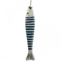 Product Deco fish wood Wooden fish to hang up Dark blue H57.5cm