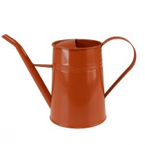 Product Decorative watering can metal decoration orange brown 1.7L H23cm