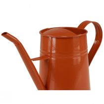 Product Decorative metal watering can, orange-brown, 1.7L, vintage style, for plants &amp; dried flowers, H23cm