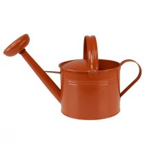Product Decorative watering can metal planter orange brown H26cm 5L
