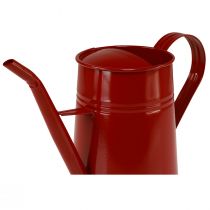 Product Decorative vintage metal watering can, red glossy lacquered, 1.7L, H23cm, home accessory