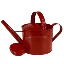 Product Decorative watering can red metal jug for planting H26cm 5L