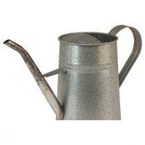 Product Galvanized decorative watering can, metal, grey, vintage look, 1.7L, H23cm, for stylish flower decorations &amp; planters