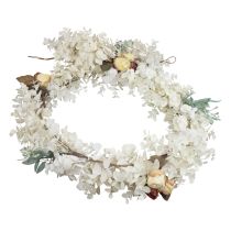 Product Decorative garland plant garland eucalyptus artificial roses dry look 170cm bleached