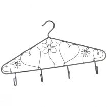 Decorative hook rack clothes hanger with hooks vintage gray 40×23cm