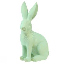 Product Decorative rabbit sitting green pastel gold craquelure vintage 23,5cm
