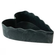 Decorative heart bowl plastic anthracite 21×14.5×5.5cm