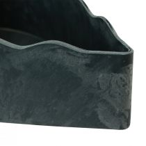 Product Decorative heart bowl plastic anthracite 21×14.5×5.5cm